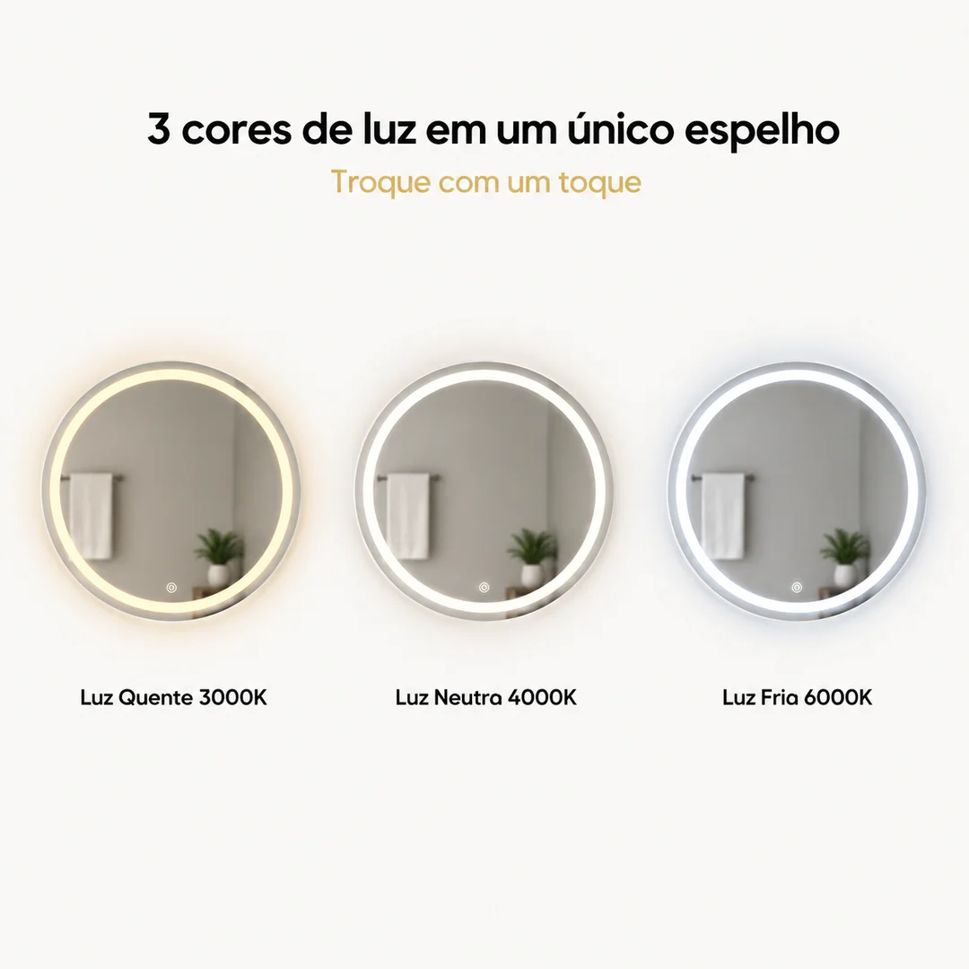 LED em 3 cores: quente, neutra e fria